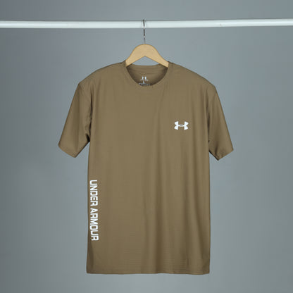 Men's Athletic Performance T-Shirt – Camel Tan | Textured Mesh Training Tee