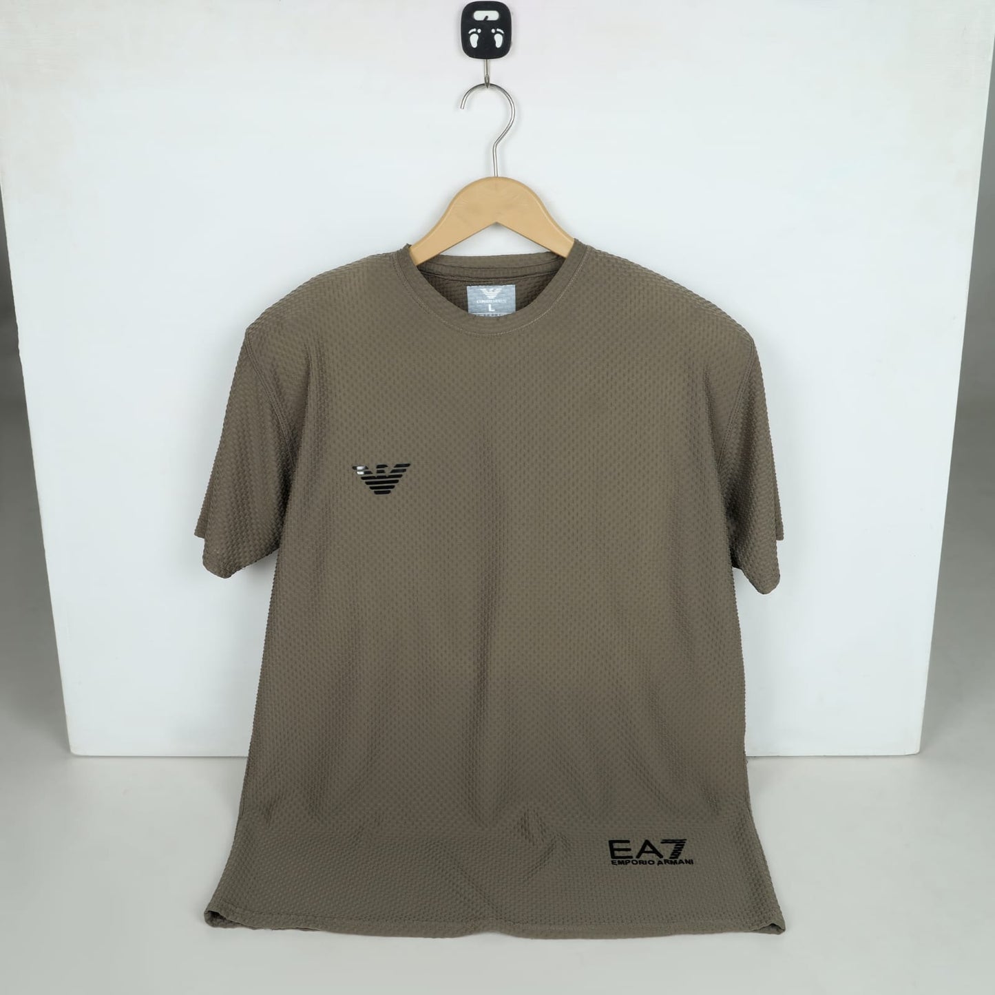 Men's Premium Textured Performance T-Shirt | Olive Green | Crew Neck | Dry-Fit Fabric