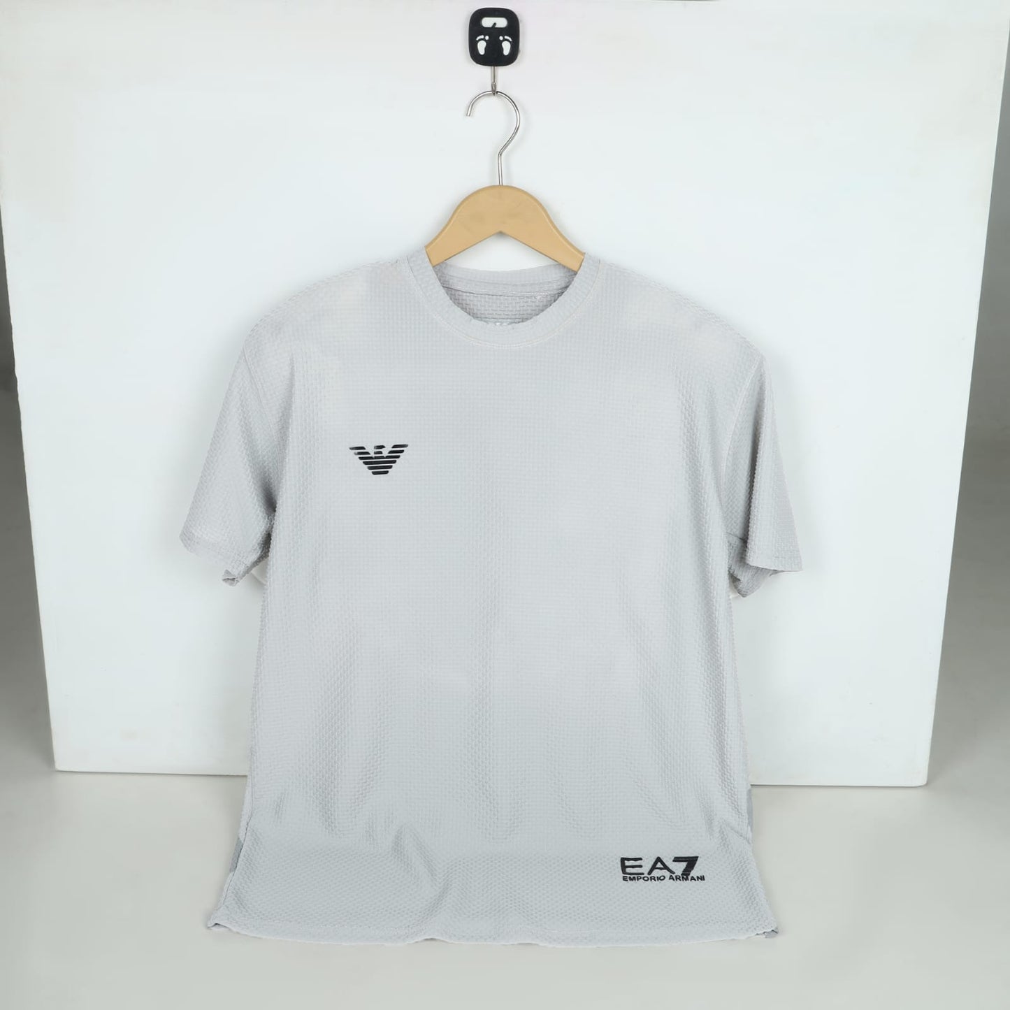 Men's Premium Textured Performance T-Shirt | Light Grey | Crew Neck | Dry-Fit Fabric