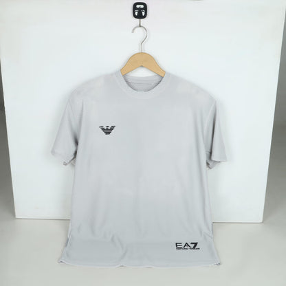 Men's Premium Textured Performance T-Shirt | Light Grey | Crew Neck | Dry-Fit Fabric