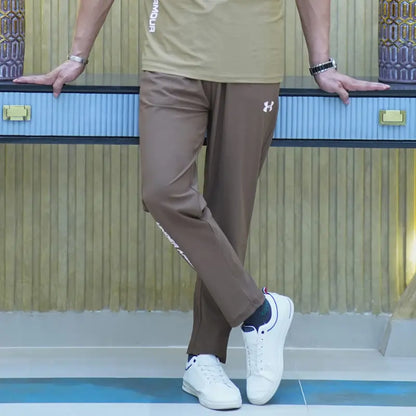 Men's Premium Slim-Fit Performance Trouser | Mocha Brown | Tapered Jogger | Dry-Fit Fabric