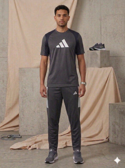 Men's Performance Training Set – Colorblock Tee & Tapered Track Pants