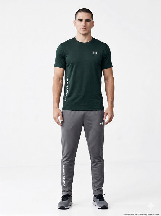 Men's Athletic Performance T-Shirt – Dark Green | Moisture-Wicking Activewear